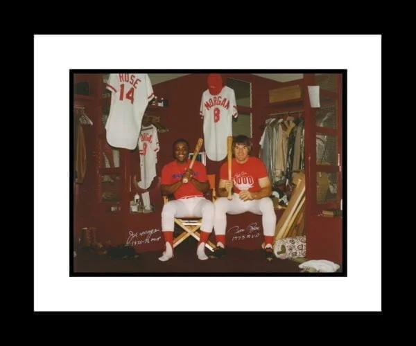 Joe Morgan and Pete Rose in Clubhouse Signed
