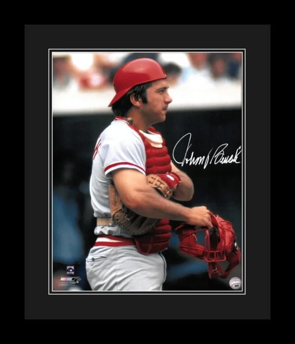 Johnny Bench Signs For the Kids - Signed Framed Photo - Classic